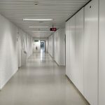 Empty hallway in hospital.