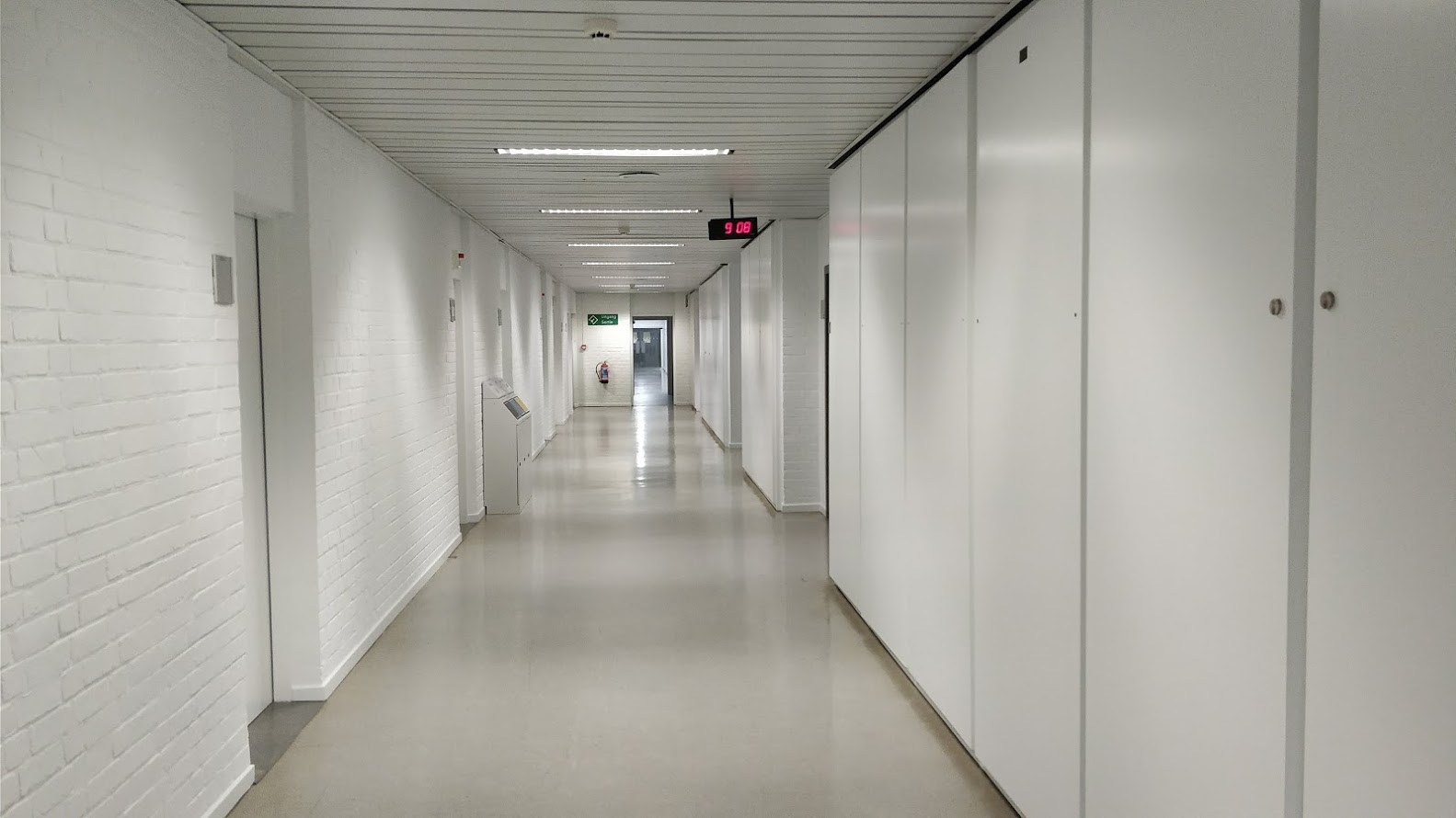 Empty hallway in hospital.